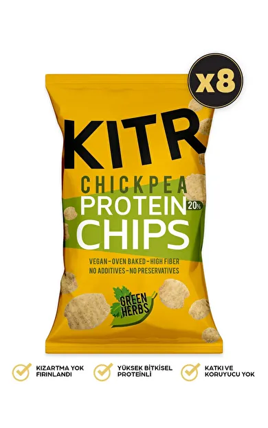 KITR 8'li Sebze Yeşillikleri Çeşnili Yüksek Proteinli Nohut Cipsi 8x50g